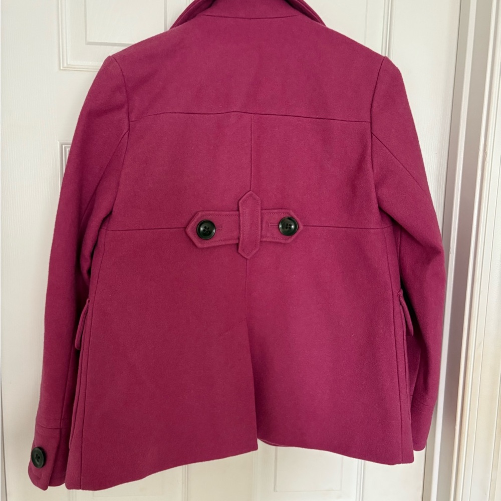 GAP Pink Pea Coat Structured Wool-Blend